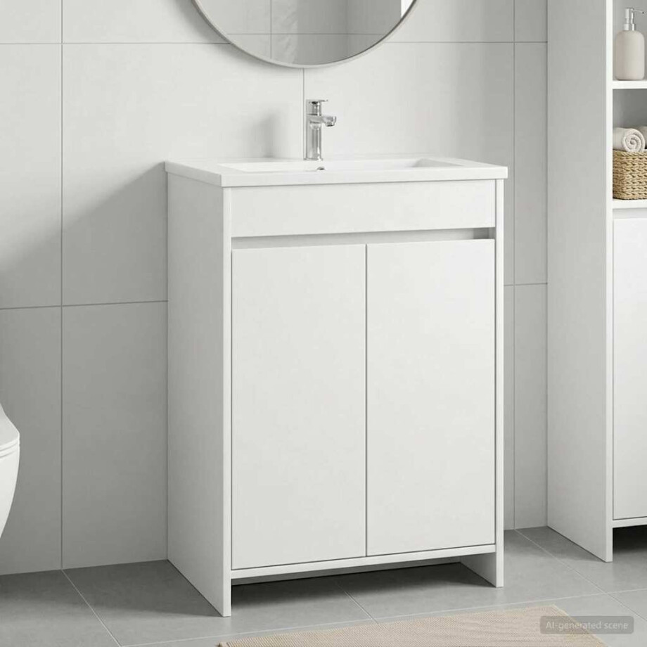 vidaXL Badkamer Onder Wasbak Kast Wit 56 x 37,5 x 81 cm Bewerkt hout vidaXL Badkamer Onder Wasbak Kast Wit 56 x 37,5 x 81 cm Bewerkt hout afbeelding 1