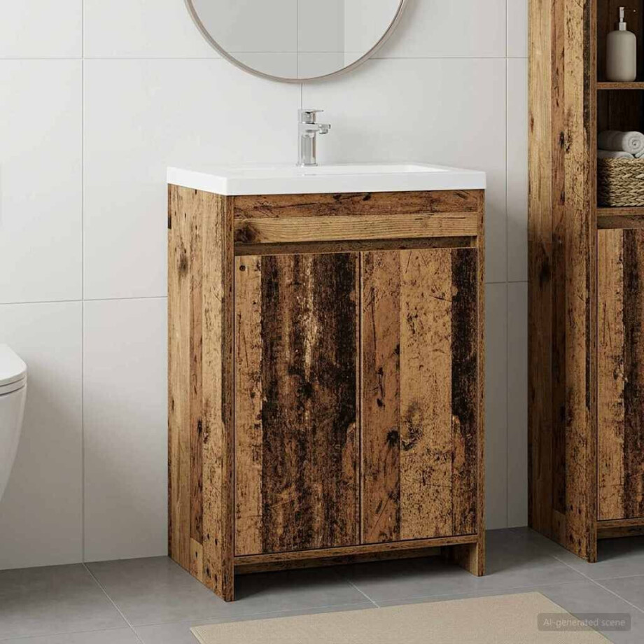 vidaXL Badkamer Onder Wasbak Kast Oud hout 56 x 37,5 x 81 cm vidaXL Badkamer Onder Wasbak Kast Oud hout 56 x 37,5 x 81 cm afbeelding 1