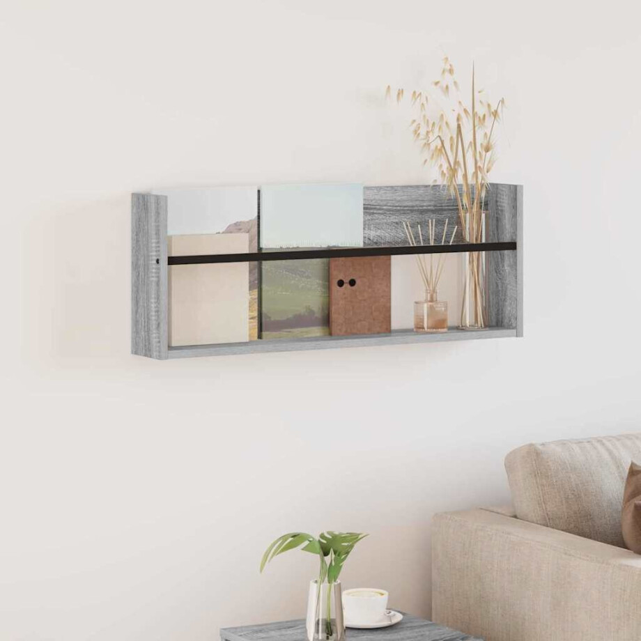 vidaXL Tijdschrift Rek Grijs Sonoma 80 x 12 x 30 cm Bewerkt hout vidaXL Tijdschrift Rek Grijs Sonoma 80 x 12 x 30 cm Bewerkt hout afbeelding 1