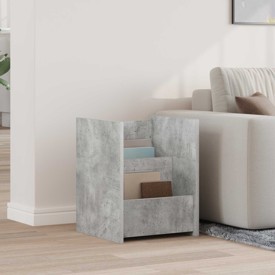 vidaXL Tijdschrift Rek Concerte Grijs 35 x 35 x 45 cm Bewerkt hout afbeelding 1