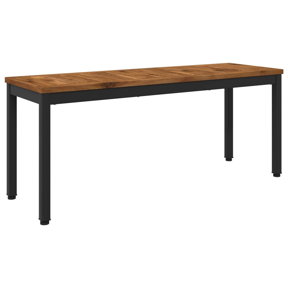 vidaXL Tuinbank 108,5 x 35 x 45 cm Massief Acaciahout Naturel en Zwart vidaXL Tuinbank 108,5 x 35 x 45 cm Massief Acaciahout Naturel en Zwart afbeelding 1