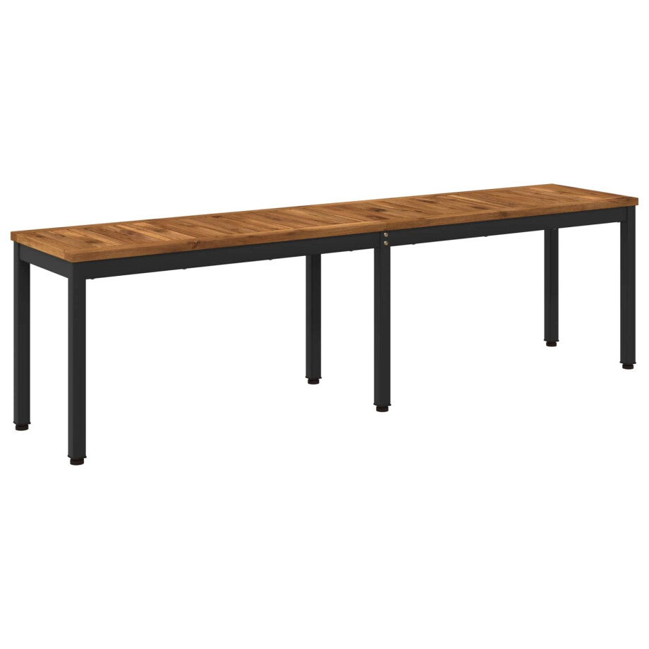 vidaXL Tuinbank 161 x 35 x 45 cm Massief Acaciahout Naturel en Zwart vidaXL Tuinbank 161 x 35 x 45 cm Massief Acaciahout Naturel en Zwart afbeelding 1
