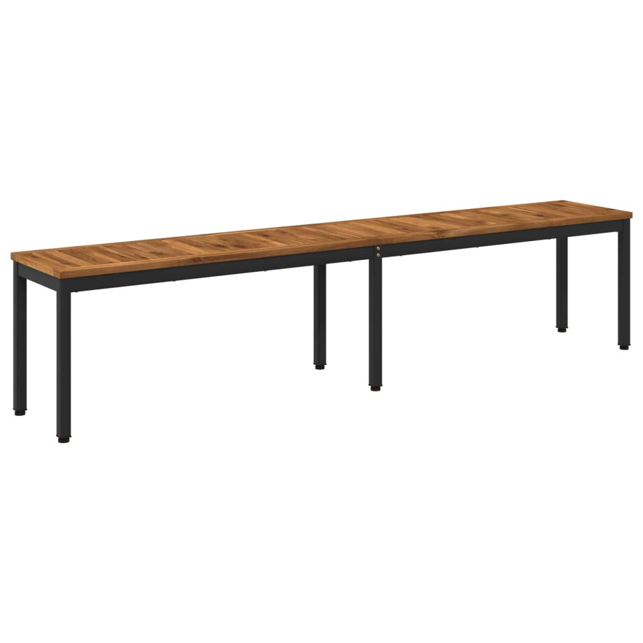 vidaXL Tuinbank 201 x 35 x 45 cm Massief Acaciahout Naturel en Zwart vidaXL Tuinbank 201 x 35 x 45 cm Massief Acaciahout Naturel en Zwart afbeelding 1