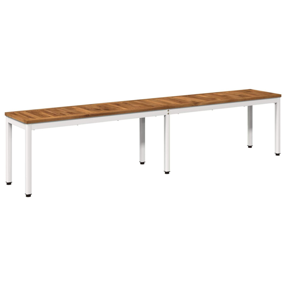 vidaXL Tuinbank 201 x 35 x 45 cm Massief Acaciahout Natuurlijk en Wit vidaXL Tuinbank 201 x 35 x 45 cm Massief Acaciahout Natuurlijk en Wit afbeelding 1