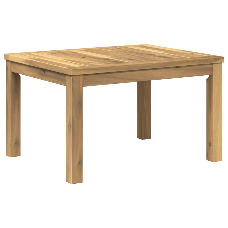 vidaXL Salontafel Wit 50 x 60,5 x 36 cm Massief Acaciahout afbeelding 1