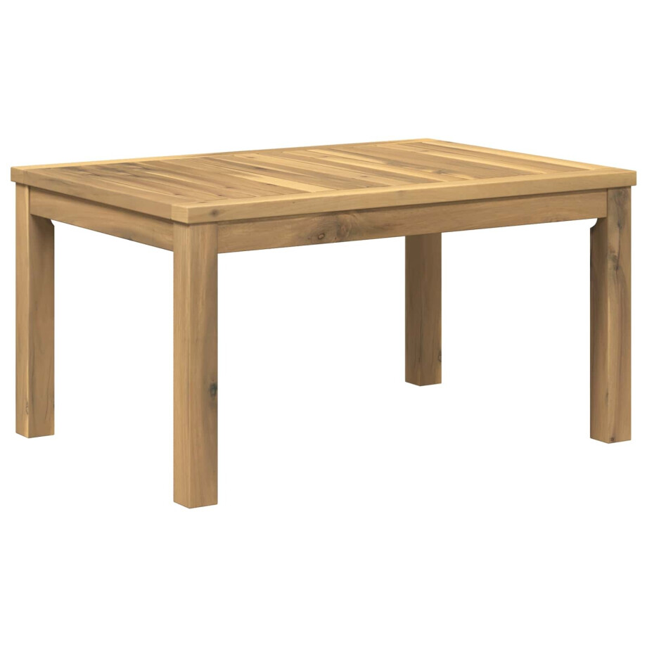 vidaXL Salontafel Wit 50 x 68,5 x 36 cm Massief Acaciahout afbeelding 1