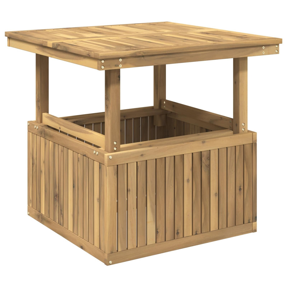 vidaXL Tuinfoto Tafel Massief Acaciahout Hoogte Verstelbaar Wit afbeelding 1