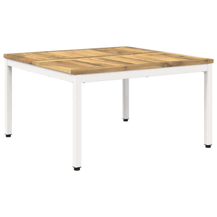 vidaXL Salontafel Wit 80 x 80,5 x 45 cm Massief Acaciahout afbeelding 1