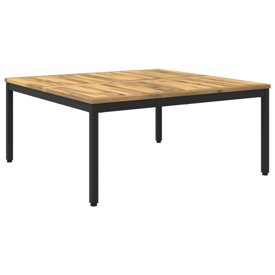 vidaXL Salontafel Wit en zwart 100 x 100,5 x 45 cm Massief Acaciahout vidaXL Salontafel Wit en zwart 100 x 100,5 x 45 cm Massief Acaciahout afbeelding 1