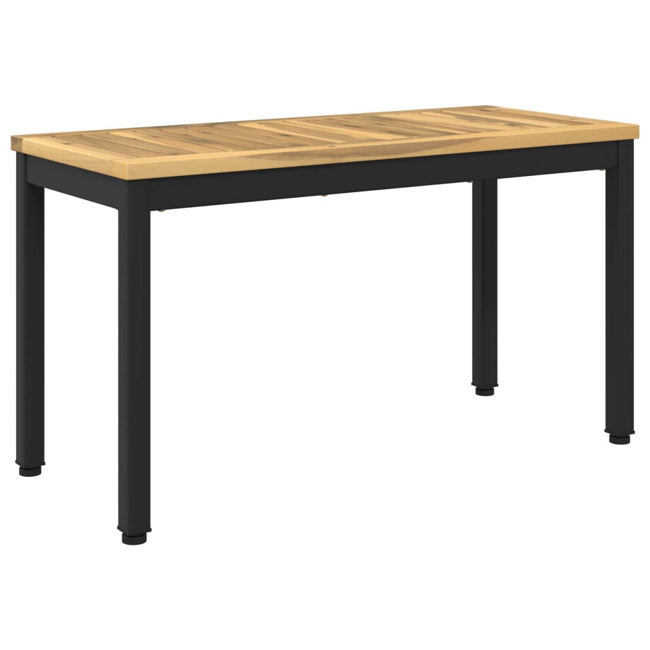 vidaXL Tuinbank 80,5 x 35 x 45 cm Massief Acaciahout Wit en zwart afbeelding 1