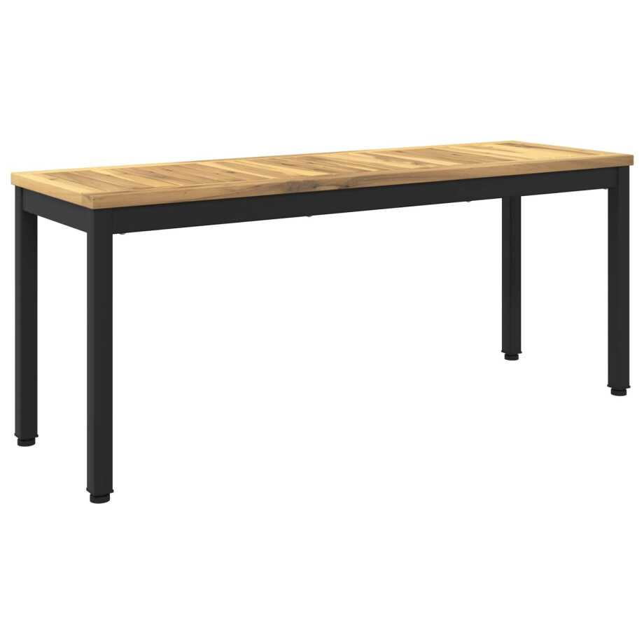 vidaXL Tuinbank 108,5 x 35 x 45 cm Massief Acaciahout Wit en zwart vidaXL Tuinbank 108,5 x 35 x 45 cm Massief Acaciahout Wit en zwart afbeelding 1