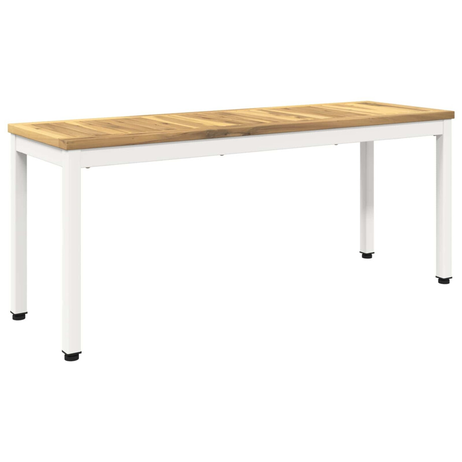 vidaXL Tuinbank 108,5 x 35 x 45 cm Massief Acaciahout Wit Rechthoekig vidaXL Tuinbank 108,5 x 35 x 45 cm Massief Acaciahout Wit Rechthoekig afbeelding 1