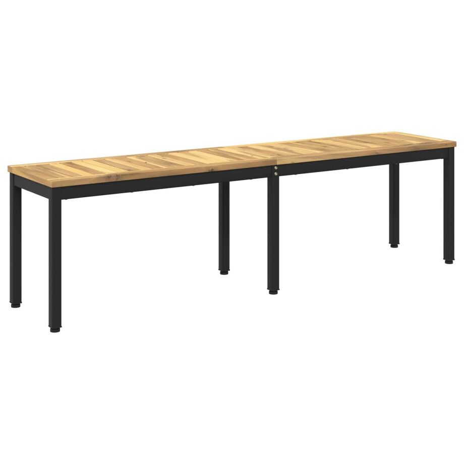 vidaXL Tuinbank 161 x 35 x 45 cm Massief Acaciahout Wit en zwart afbeelding 1
