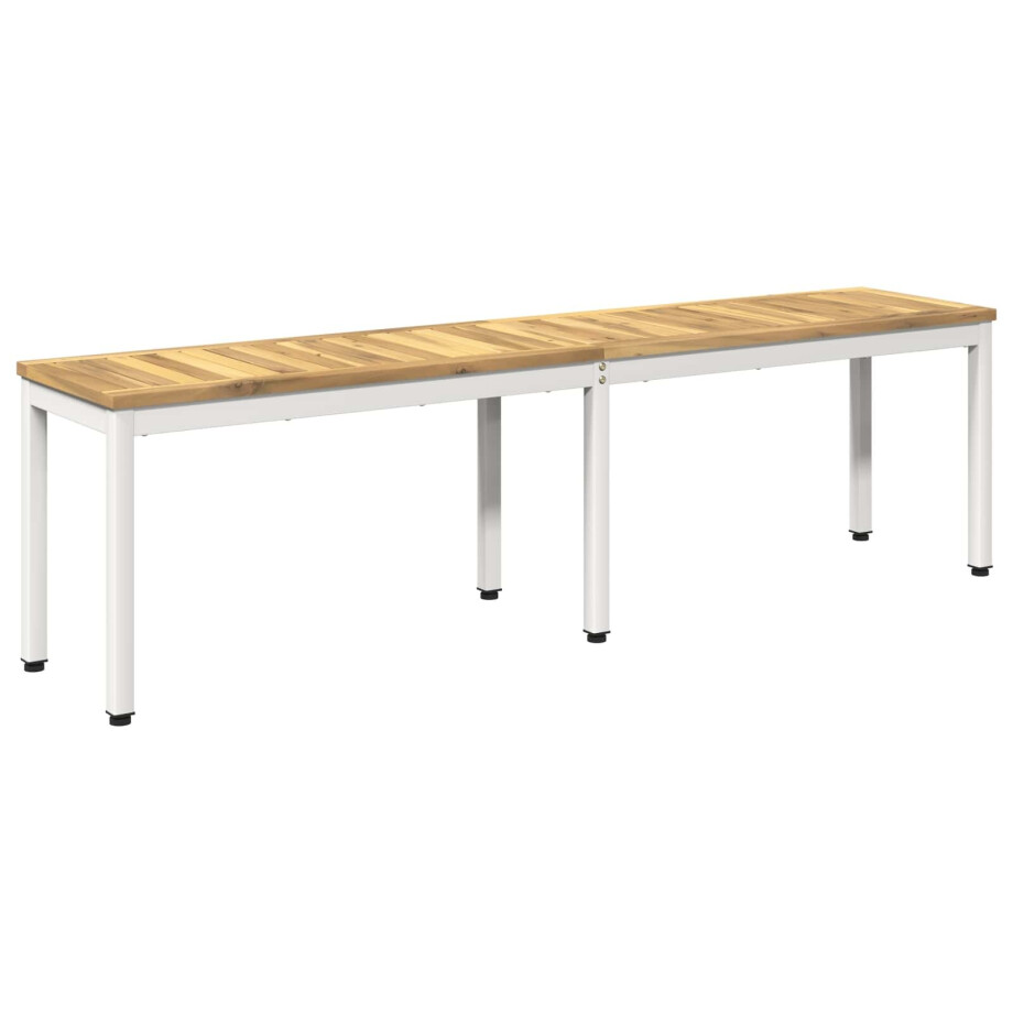 vidaXL Tuinbank 161 x 35 x 45 cm Massief Acaciahout Wit Rechthoekig vidaXL Tuinbank 161 x 35 x 45 cm Massief Acaciahout Wit Rechthoekig afbeelding 1