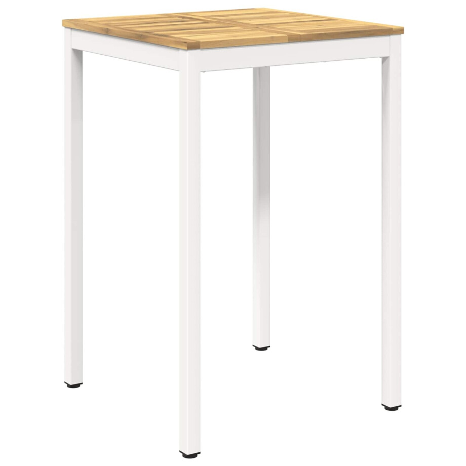 vidaXL Tuinbar Tafel Wit 70 x 68,5 x 105 cm Massief Acaciahout afbeelding 1