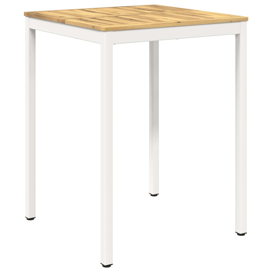 vidaXL Tuinbar Tafel Wit 80 x 80,5 x 105 cm Massief Acaciahout afbeelding 1