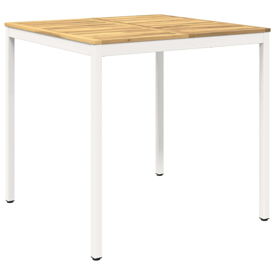 vidaXL Tuinbar Tafel Wit 110 x 108,5 x 105 cm Massief Acaciahout afbeelding 1