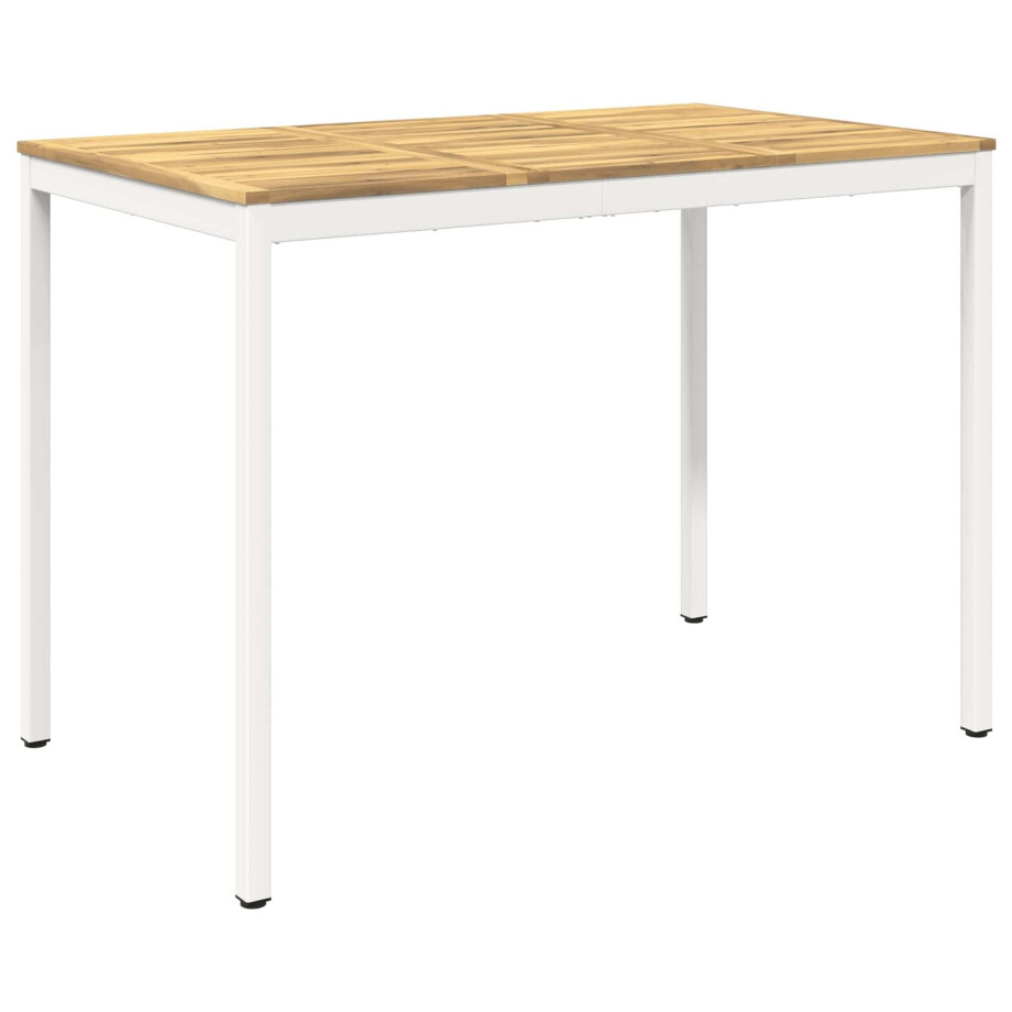 vidaXL Tuinbar Tafel Wit 147 x 88,5 x 105 cm Massief Acaciahout afbeelding 1