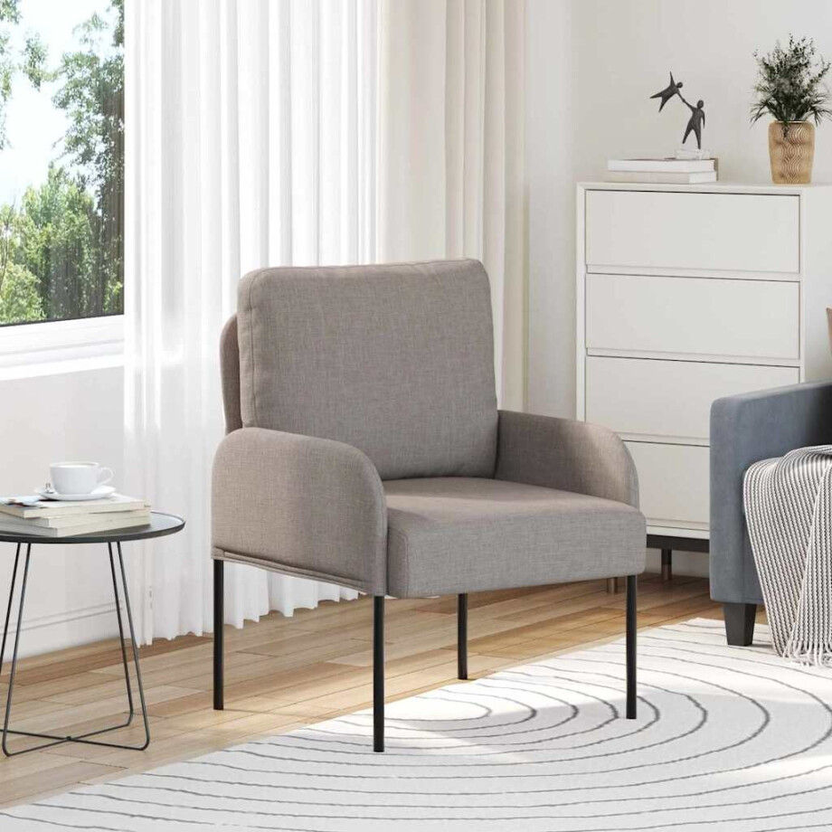 vidaXL Banken met kussen 55cm Taupe Multiplex afbeelding 1