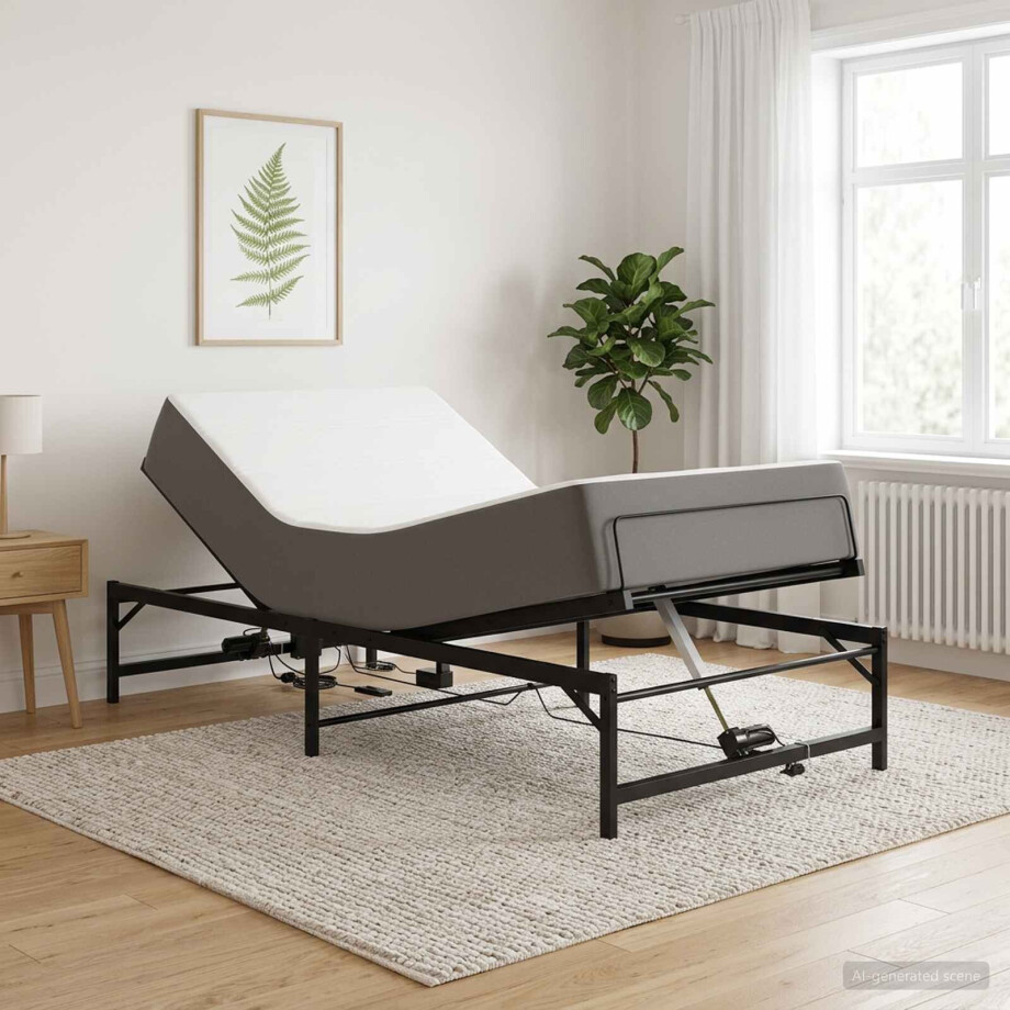 vidaXL Elektrisch Verstelbaar Bedframe Zwart 80 x 200 cm Staal afbeelding 1