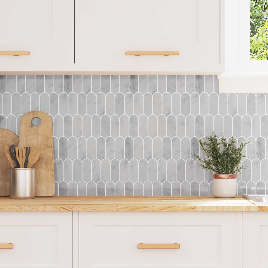 vidaXL Decoratieve Stickers 20 pcs Grijs Marmer 30 x 30 x 0,8 cm afbeelding 1