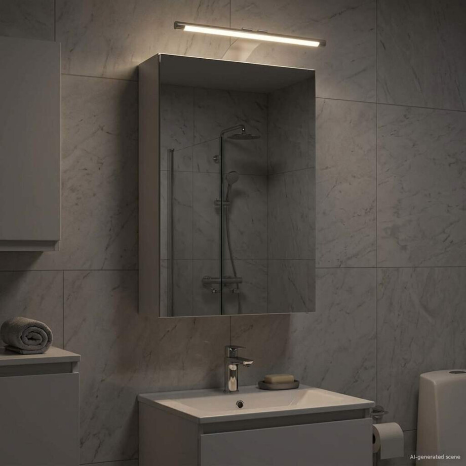 vidaXL Badkamer spiegelkast Wit 30 x 10,5 x 50 cm Bewerkt hout vidaXL Badkamer spiegelkast Wit 30 x 10,5 x 50 cm Bewerkt hout afbeelding 1