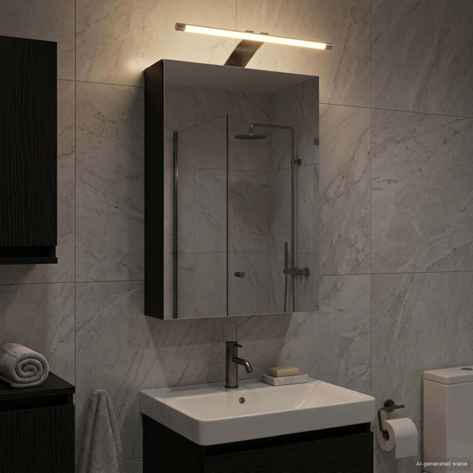 vidaXL Badkamer spiegelkast Zwart Eiken 30 x 10,5 x 50 cm Bewerkt hout vidaXL Badkamer spiegelkast Zwart Eiken 30 x 10,5 x 50 cm Bewerkt hout afbeelding 1