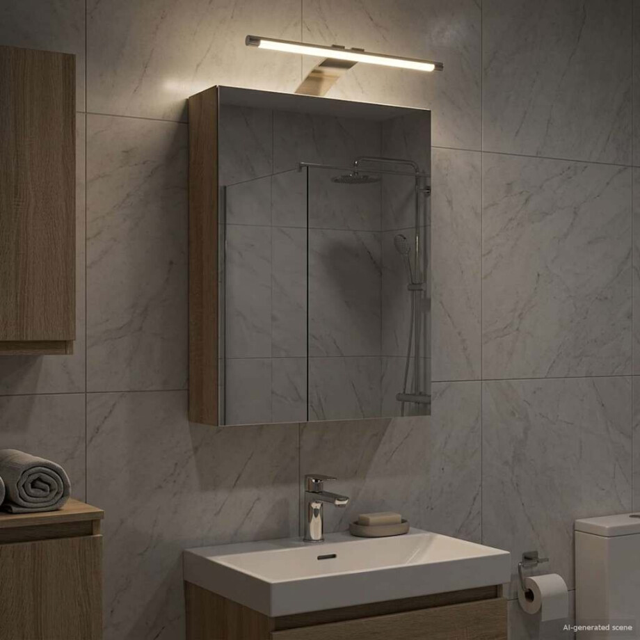 vidaXL Badkamer spiegelkast met plank Sonoma Eiken 30 x 10,5 x 50 cm vidaXL Badkamer spiegelkast met plank Sonoma Eiken 30 x 10,5 x 50 cm afbeelding 1