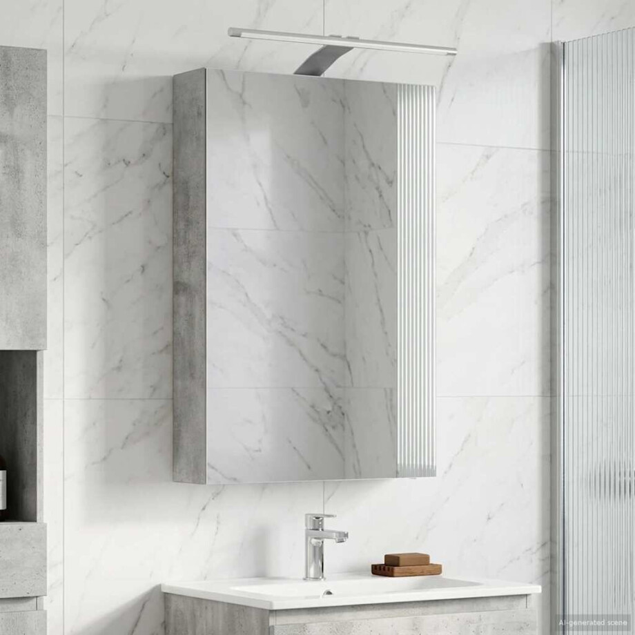 vidaXL Badkamer spiegelkast met plank Beton Grijs 40 x 10,5 x 60,5 cm afbeelding 1