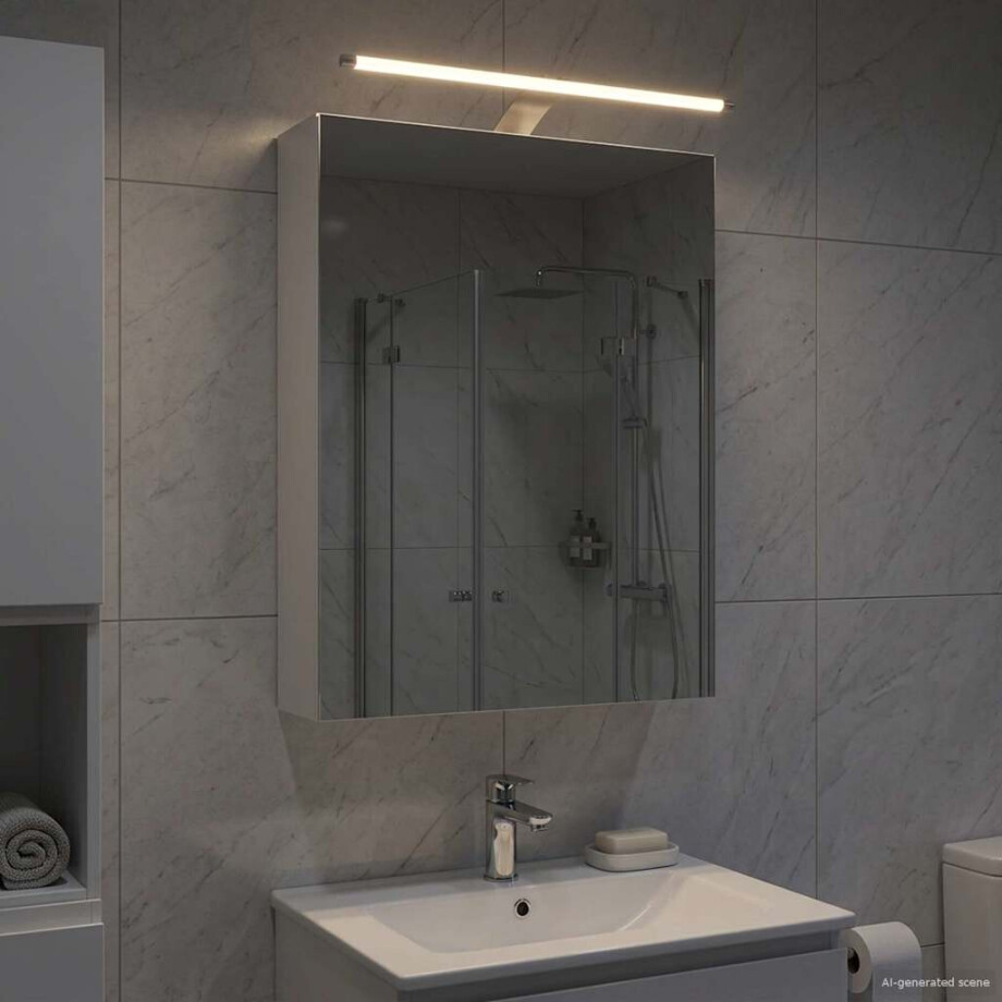 vidaXL Badkamer spiegelkast Wit 50 x 14,5 x 70 cm Bewerkt hout vidaXL Badkamer spiegelkast Wit 50 x 14,5 x 70 cm Bewerkt hout afbeelding 1