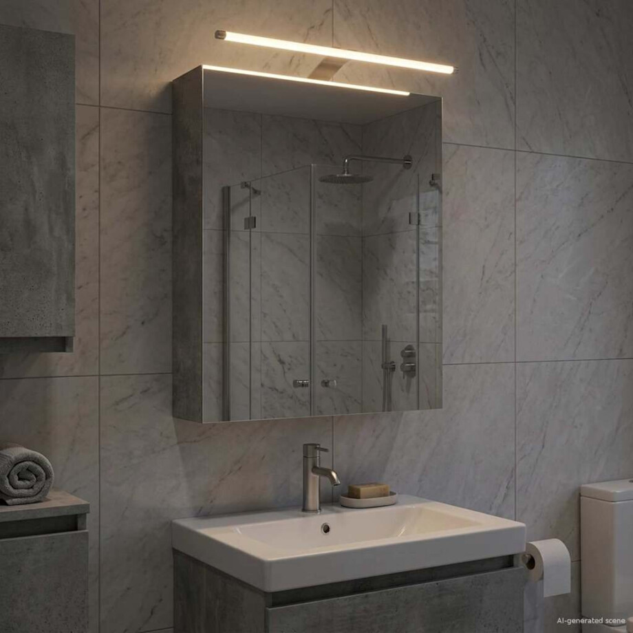 vidaXL Badkamer spiegelkast Beton Grijs 50 x 14,5 x 70 cm Bewerkt hout afbeelding 1