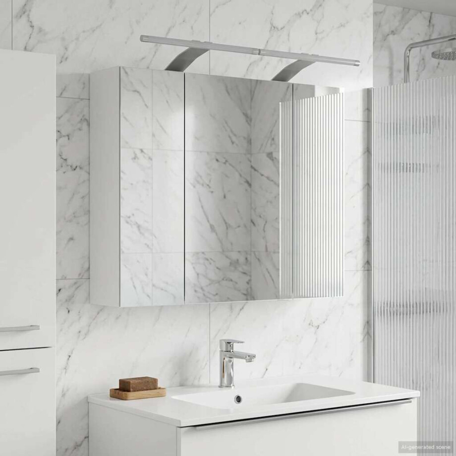 vidaXL Badkamer spiegelkast voor Wit 60 x 14,5 x 50 cm Bewerkt hout afbeelding 1