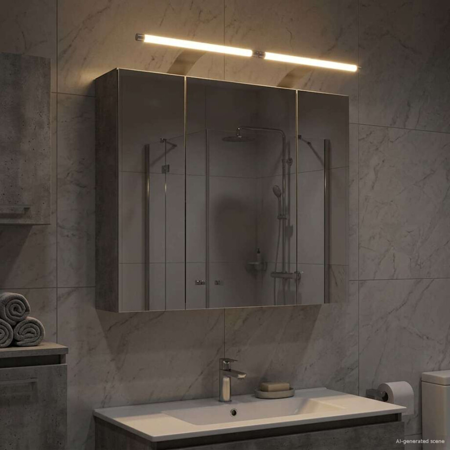 vidaXL Badkamer spiegelkast Beton Grijs 60 x 14,5 x 50 cm Bewerkt hout afbeelding 1
