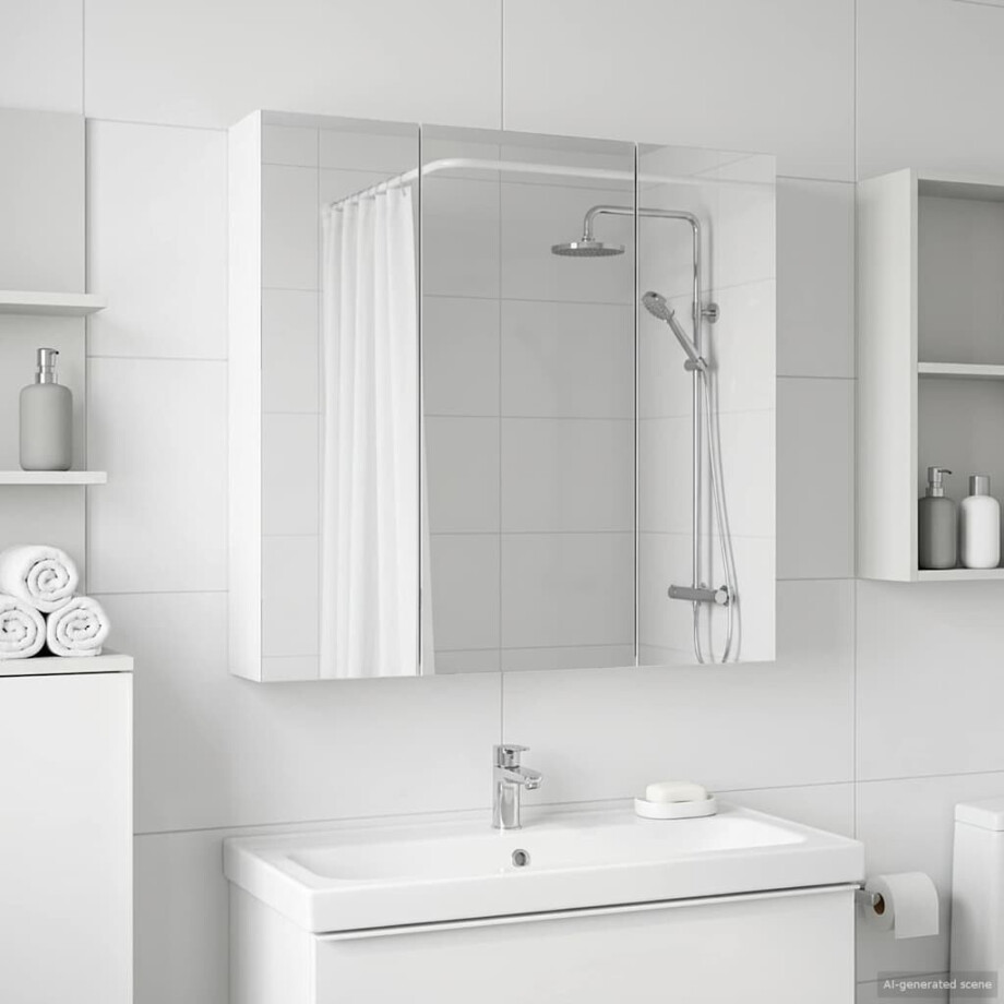 vidaXL Badkamer spiegelkast voor Wit 70 x 14,5 x 70 cm Bewerkt hout afbeelding 1