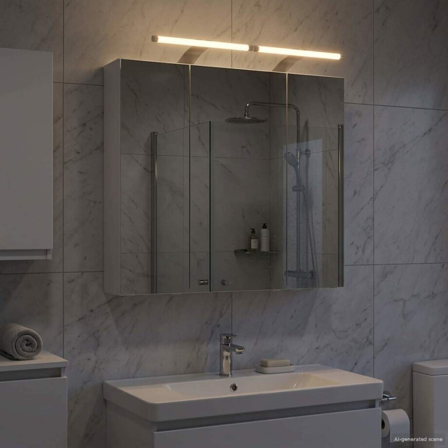 vidaXL Badkamer spiegelkast voor Wit 70 x 14,5 x 70 cm Bewerkt hout afbeelding 1