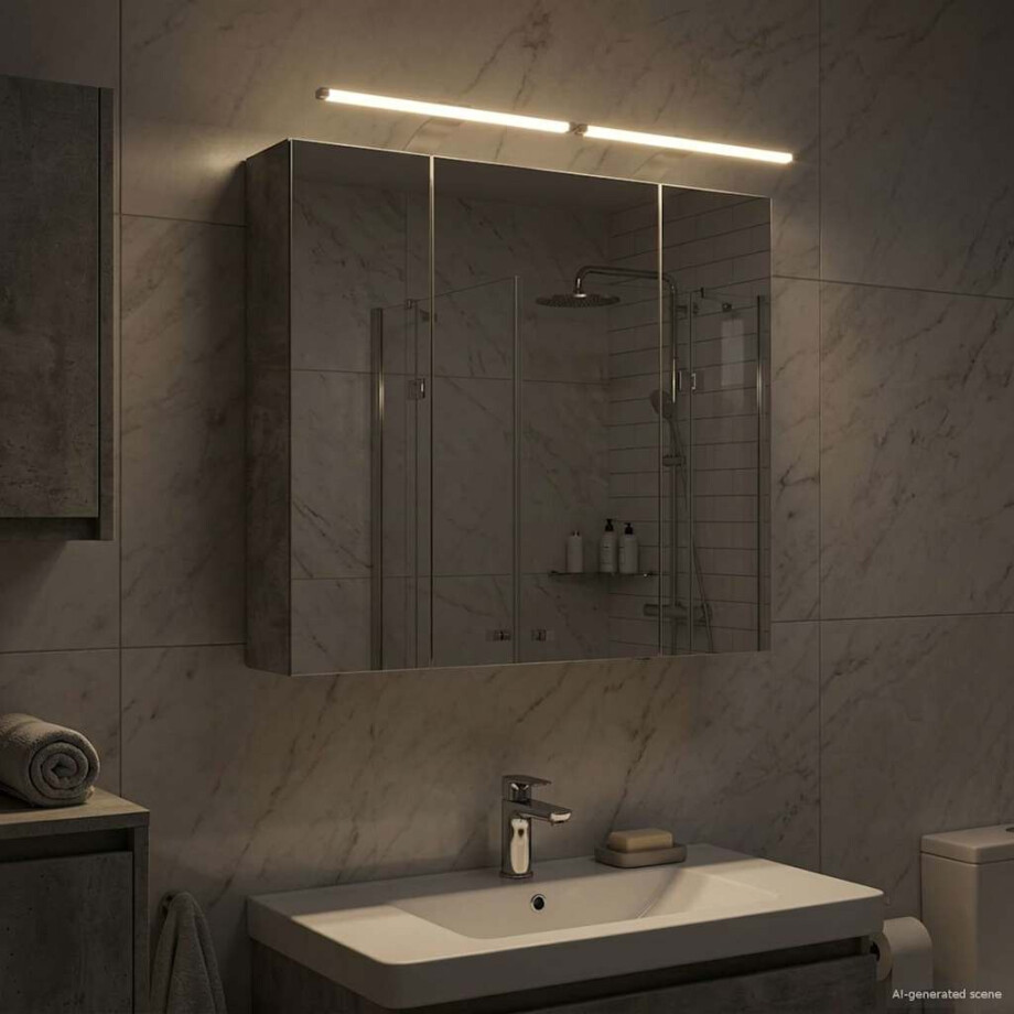 vidaXL Badkamer spiegelkast Beton Grijs 80 x 14.5 x 70 cm Bewerkt hout afbeelding 1
