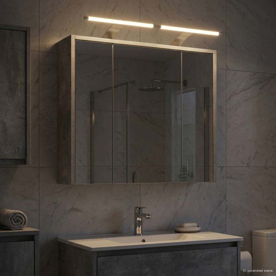 vidaXL Badkamer spiegelkast Beton Grijs 63,5 x 16 x 62,5 cm afbeelding 1