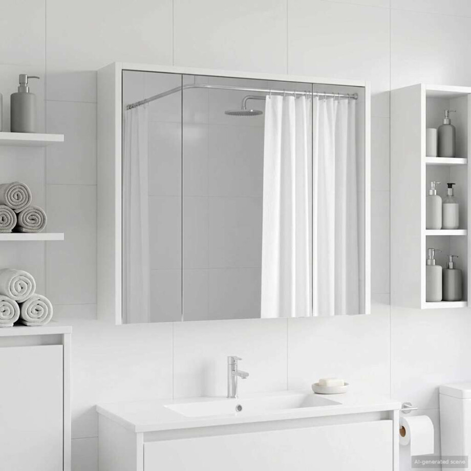 vidaXL Badkamer spiegelkast voor Wit 73,5 x 16 x 62,5 cm Bewerkt hout vidaXL Badkamer spiegelkast voor Wit 73,5 x 16 x 62,5 cm Bewerkt hout afbeelding 1