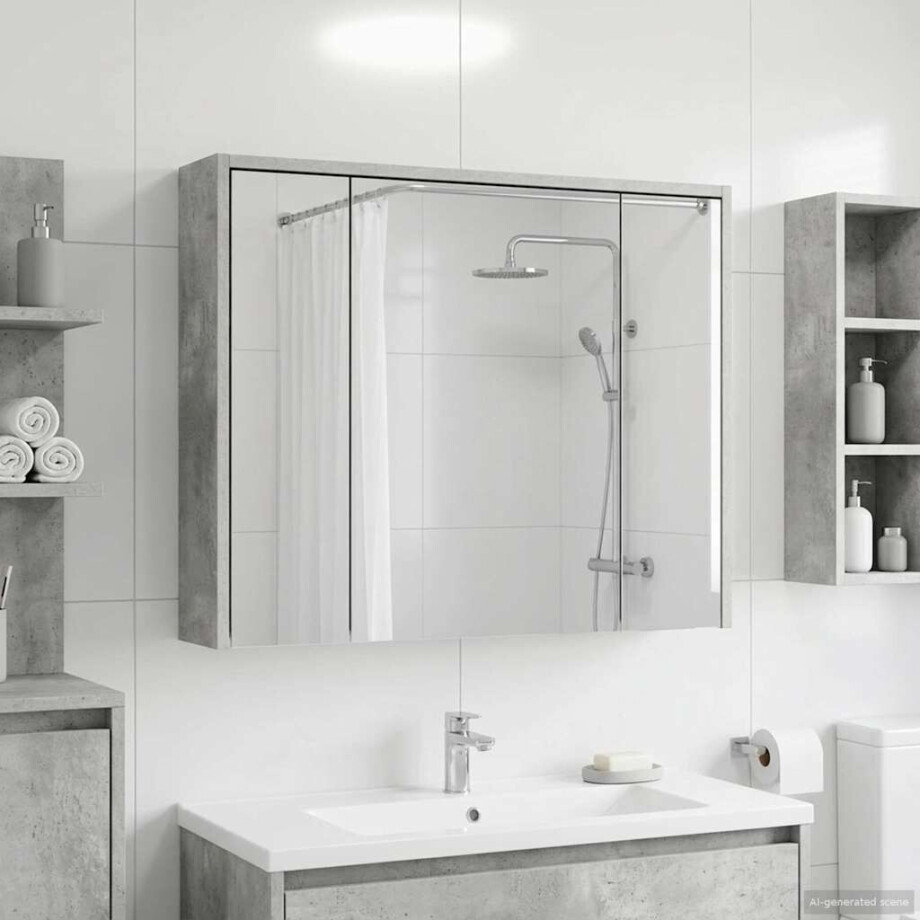 vidaXL Badkamer spiegelkast Beton Grijs 73,5 x 16 x 62,5 cm afbeelding 1