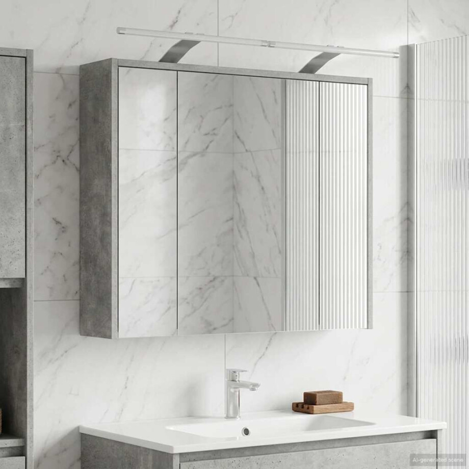 vidaXL Badkamer spiegelkast Beton Grijs 73,5 x 16 x 62,5 cm afbeelding 1