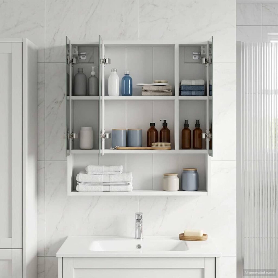 vidaXL Badkamer spiegelkast Wit 60 x 14.5 x 70 cm Bewerkt hout vidaXL Badkamer spiegelkast Wit 60 x 14.5 x 70 cm Bewerkt hout afbeelding 1