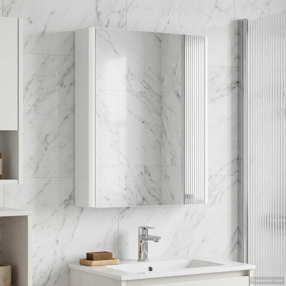 vidaXL Badkamer spiegelkast voor Wit 43 x 11,5 x 60,5 cm Bewerkt hout vidaXL Badkamer spiegelkast voor Wit 43 x 11,5 x 60,5 cm Bewerkt hout afbeelding 1