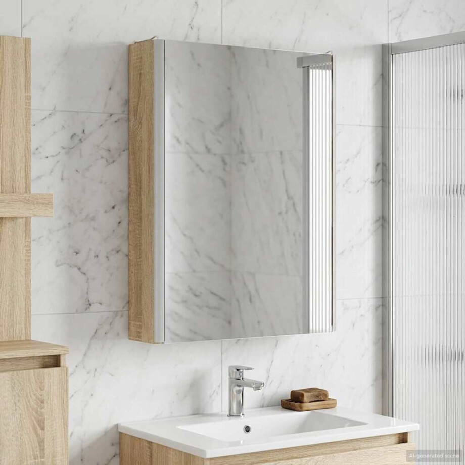 vidaXL Badkamer spiegelkast Sonoma Eiken 43 x 11,5 x 60,5 cm vidaXL Badkamer spiegelkast Sonoma Eiken 43 x 11,5 x 60,5 cm afbeelding 1