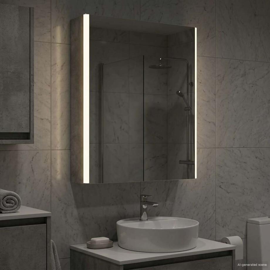 vidaXL Badkamer spiegelkast Beton Grijs 43 x 11,5 x 60,5 cm afbeelding 1