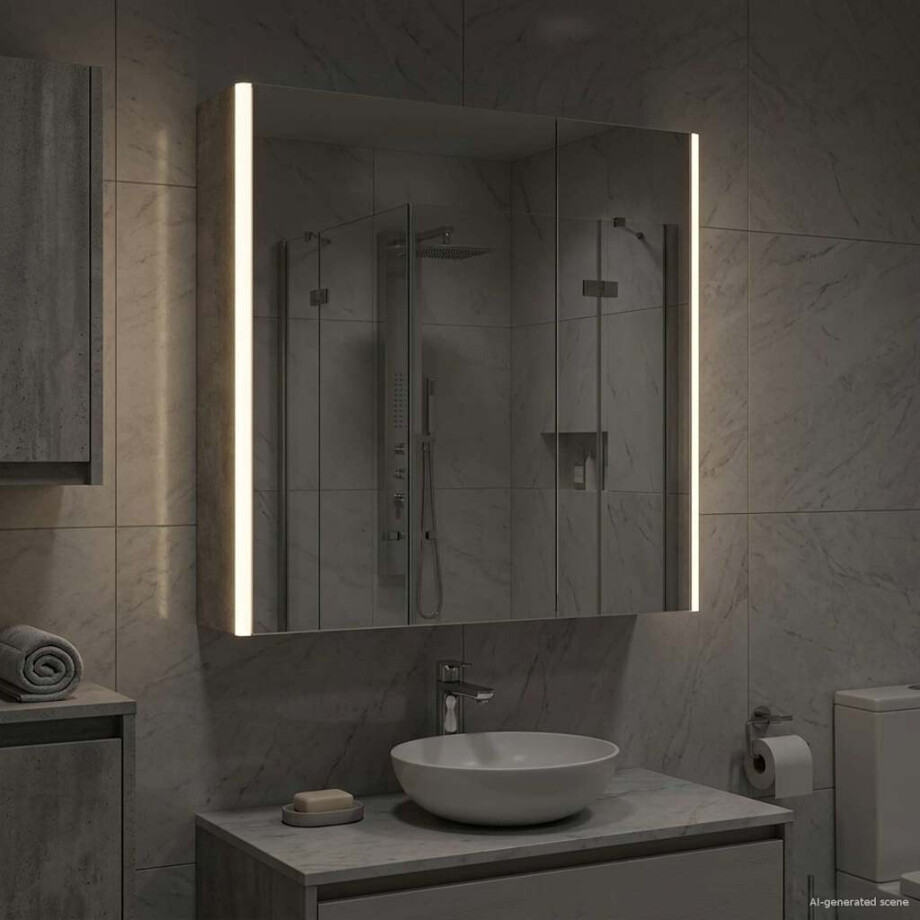 vidaXL Badkamer spiegelkast Beton Grijs 63,5 x 15,5 x 70 cm afbeelding 1