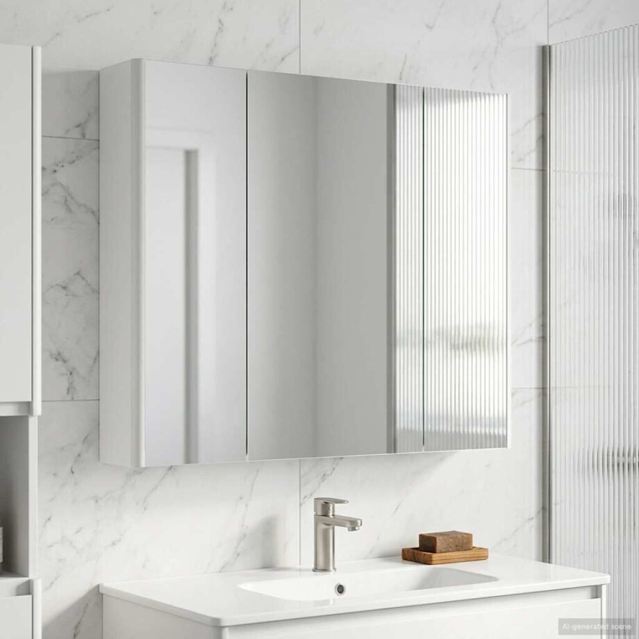 vidaXL Badkamer spiegelkast voor Wit 83,5 x 15,5 x 70 cm Bewerkt hout vidaXL Badkamer spiegelkast voor Wit 83,5 x 15,5 x 70 cm Bewerkt hout afbeelding 1