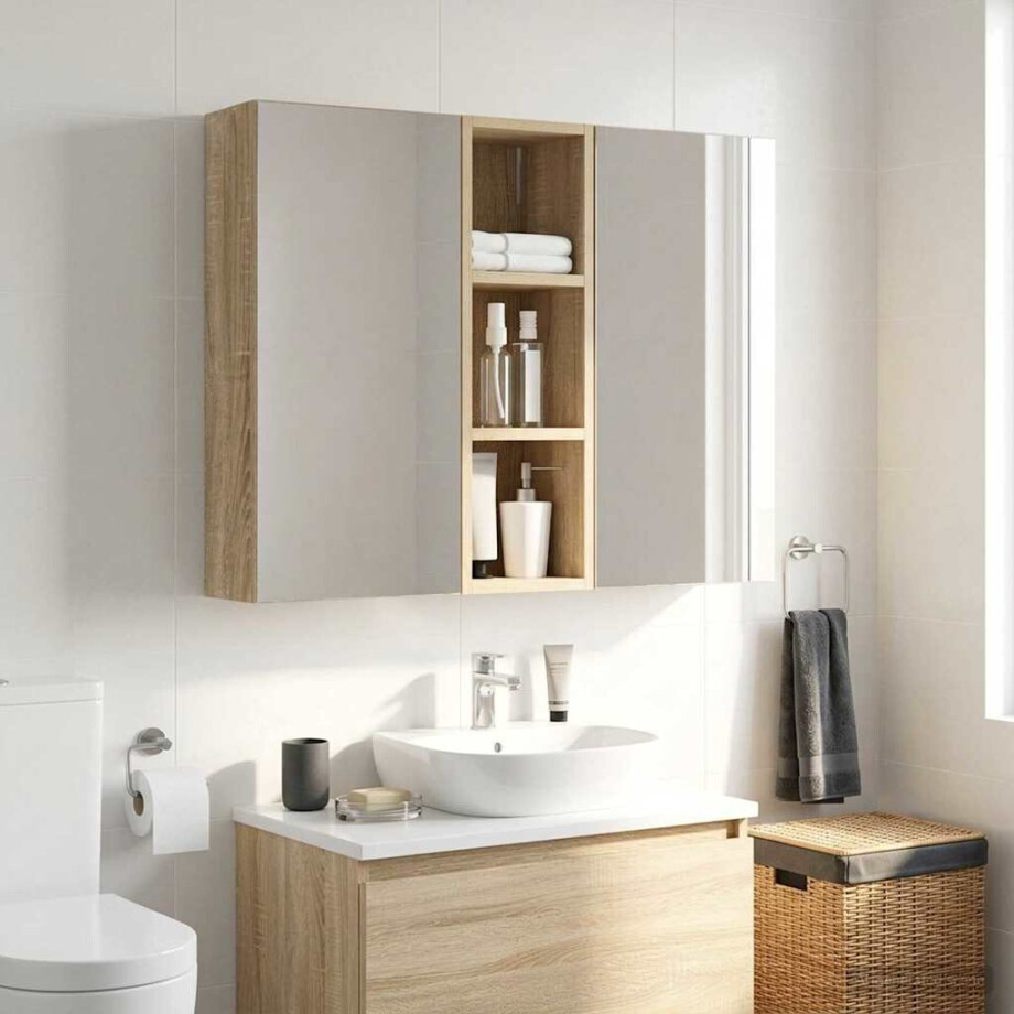 vidaXL Badkamer wandkast met plank Sonoma Eiken 20 x 16 x 62,5 cm vidaXL Badkamer wandkast met plank Sonoma Eiken 20 x 16 x 62,5 cm afbeelding 1