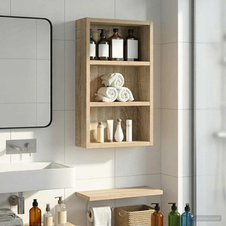 vidaXL Badkamer wandkast met plank Sonoma Eiken 30 x 10 x 50 cm vidaXL Badkamer wandkast met plank Sonoma Eiken 30 x 10 x 50 cm afbeelding 1