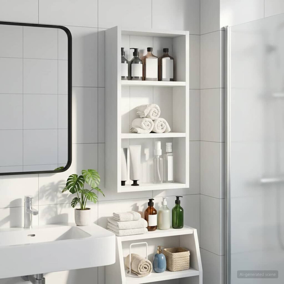 vidaXL Badkamer wandkast Wit 30 x 10 x 60,5 cm Geconstrueerd hout vidaXL Badkamer wandkast Wit 30 x 10 x 60,5 cm Geconstrueerd hout afbeelding 1