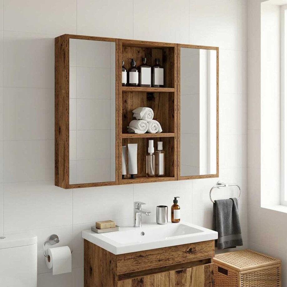 vidaXL Badkamer wandkast Oudhout 30 x 10 x 60,5 cm Geconstrueerd hout vidaXL Badkamer wandkast Oudhout 30 x 10 x 60,5 cm Geconstrueerd hout afbeelding 1